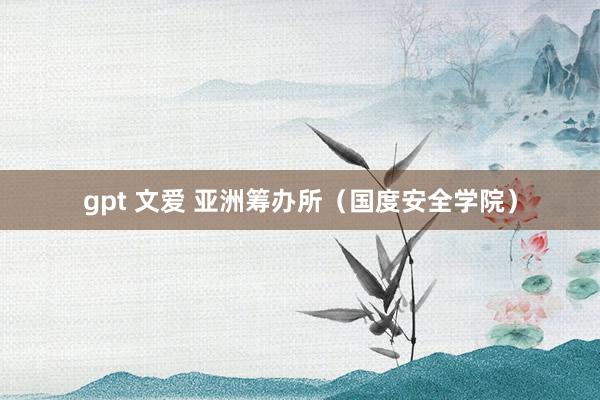 gpt 文爱 亚洲筹办所（国度安全学院）