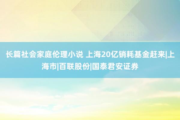 长篇社会家庭伦理小说 上海20亿销耗基金赶来|上海市|百联股份|国泰君安证券